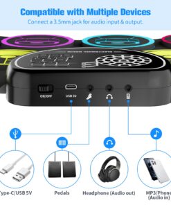 Miortior Electronic Drum Set, 10 Pads Roll-up Drum Practice Pad with Drum Pedals & Drum Sticks, Portable Drum Pad Machine Built-in Speaker with Headphone Jack, Great Christmas & Birthday Gift for Kids 18 71lfM7lAaiL