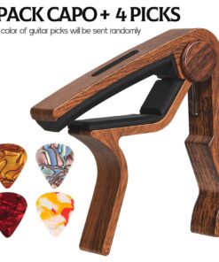 Alternative view of Capo Guitar Capo with Pick Holder for Acoustic and Electric Guitar, Ukelele, Bass, Banjo with Guitar Picks (rose wood) rose wood