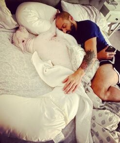 Leachco Snoogle Original Maternity/Pregnancy Total Body Pillow, Ivory 60 Inch 47 71lhCQp2cRL