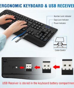 Wireless Keyboard and Mouse Combo, Full-Sized 2.4GHz Wireless Keyboard with Comfortable Palm Rest and Optical Wireless Mouse for Windows, Mac OS PC/Desktops/Computer/Laptops Black 30 71lhMlhyMpL