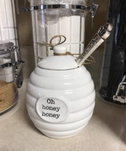 Mud Pie Honey Pot Serving Set, 4x3, White 38 71lhXlv60L