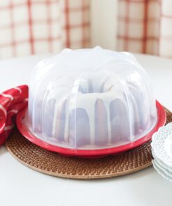 Nordic Ware Bundt Cake Keeper, Plastic, 13 in L X 12 in W X 7 in H, Red 26 71lhYfVP3HL