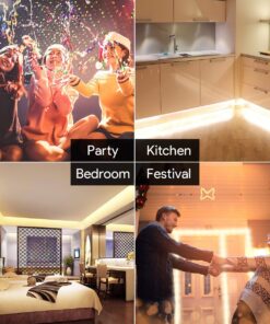 Lepro 12V LED Strip Light, Flexible, SMD 2835, 16.4ft Tape Light for Home, Kitchen, Party, Christmas and More, Non-Waterproof, Warm White(Not Include Power Adapter) 16.4 ft 37 71lhYxNJNCL