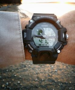 FANMIS Mens Analog Digital Dual Display Sports Watches Military Multifunctional 50M Waterproof LED Watch with Alarm Stopwatch Backlight 12H/24H Outdoor Running Swimming Black 50 71liMM955PL