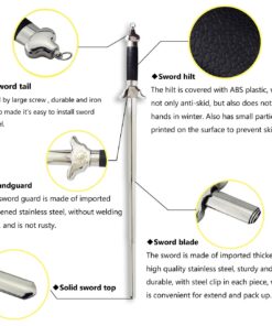 PHYSKOW Premium Extendable Chinese Taichi Sword with Free Luxury Red Sword Tassel and PU Leather Bag 38.00"/96cm 10 71liq1dBmtL