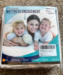 Utopia Bedding Zippered Mattress Encasement Twin - 100% Waterproof and Bed Bug Proof Mattress Protector - Absorbent, Six-Sided Mattress Cover 1 46 71lj v1kaSL