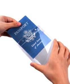 Passport ID Badge Holders 12 Pack Safe Flight Retail Bundle - Transparent - Extra Large 6x4" - Also for Cash, Credit Card, Plane Ticket, Receipts, etc. - Can be connected to a Lanyard, Chain, Clip 15 71lj9lv99KL
