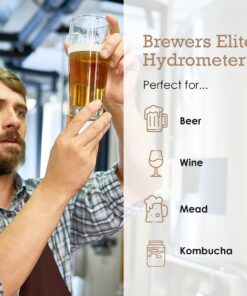 Brewer's Elite Hydrometer - for Home Brew Beer, Wine, Mead and Kombucha - Deluxe Triple Scale Set, Hardcase and Cloth - Specific Gravity ABV Tester Hydrometer Set 29 71ljTvXX2yL 1