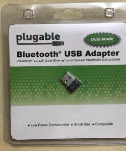 Plugable USB Bluetooth 4.0 Low Energy Micro Adapter (Compatible with Windows 11, 10, 8.x, 7, Classic Bluetooth, Gamepad, and Stereo Headset Compatible) 36 71ljb P34KL