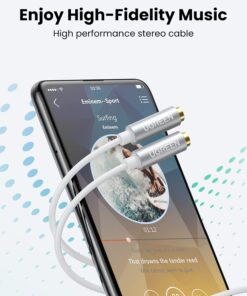 UGREEN Headphone Splitter 3.5mm Audio Stereo Y Splitter Extension Cable Male to Female Dual Headphone Jack Adapter for Earphone Headset Compatible with iPhone Samsung Tablet Laptop, White 14 71ljmoadxRS