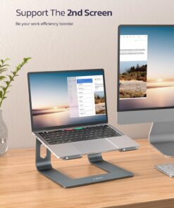 Nulaxy Laptop Stand, Detachable Ergonomic Laptop Mount Computer Stand for Desk, Aluminum Laptop Riser Notebook Stand Compatible with MacBook, Dell XPS, All 10-16" Laptops - Gray A-Grey 26 71ljuuWCLnL