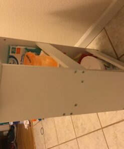 Zenna Home Slim Bath Shelves, Freestanding Moveable Bathroom Storage, White 8 Inch 40 71llrUORzwL