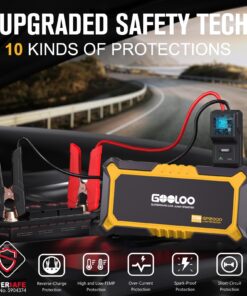 GOOLOO New GP2000 Jump Starter 2000A Car Starter Battery Pack (Up to 8.0L Gas, 6.0L Diesel Engine),12V Car Battery Charger Jumper Starter, Supersafe Portable Lithium Jump Box with USB Quick Charge yellow 26 71lluT9HwCL