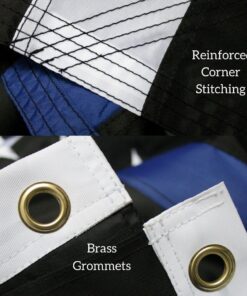 Thin Blue Line Flag - 3X5 Foot with Embroidered Stars and Sewn Stripes - Black White and Blue American Police Flag Honoring Law Enforcement Officers - 3x5 Inch Waterproof Decal Included Blue,White 27 71lmOdq6MgL