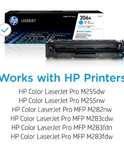 HP 206A Cyan Toner Cartridge | Works with HP Color LaserJet Pro M255, HP Color LaserJet Pro MFP M282, M283 Series | W2111A 10 71lnDKwTqtL