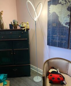 Brightech Eclipse Dimmable LED Floor Lamp, Modern Torchiere Floor Lamp for Living Rooms & Offices – Super Bright Tall Lamp with Dimmable Options for Reading, Standing Lamp Living Room Décor - Silver 57 71lna4qSsjL