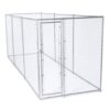Lucky Dog 61528EZ 10' x 10' x 6' Heavy Duty Outdoor Galvanized Steel Chain Link Dog Kennel Enclosure with 2 Configurations and Latching Door 120.0"L x 120.0"W x 72.0"H