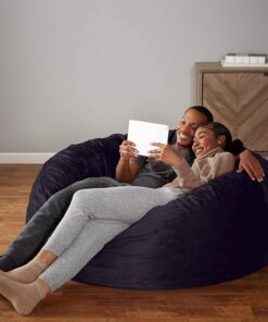 Amazon Basics Memory Foam Filled Bean Bag Chair with Microfiber Cover, 5 ft, Blue, Solid 18 71lo1Nu4G9L