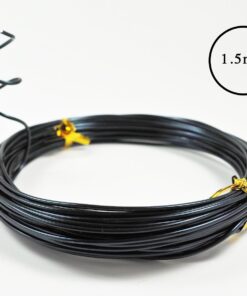 Anodized Aluminum Bonsai Training Wire 5-Size Starter Set with Canvas Bag - 1.0mm, 1.5mm, 2.0mm, 2.5mm, 3.0mm (147 feet total) - Choose Your Color (5 Sizes, Black) 5 Sizes 23 71lo7sTegML