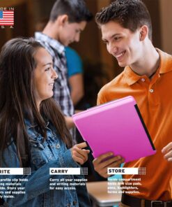 Dexas 3517-806 Slimcase 2 Storage Clipboard with Side Opening, Neon Pink. Organize in Style for Home, School, Work, or Trades! Ideal for Teachers, Nurses, Students, Homeschooling, and Beyond. 12 71loapDExfL