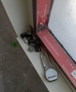 Master Lock Covered Aluminum Padlock with Key, Black, 4 count (Pack of 1) 4 count (Pack of 1) 44 71lpWWNmLWL