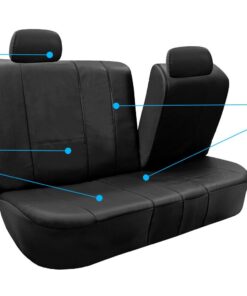 FH-PU002-1114 Classic Exquisite Leather Car Seat Covers, Airbag compatible and Split Bench, Solid Black color 14 71lpeQK1aQL