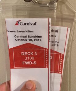 Highwind Cruise Luggage Tags for Suitcases | Cruise Accessories Must-Haves | Compatible w/All Cruise Lines | E-tag Holders Zip Seal&Steel Loops | ID Badge | Waterproof Clear Cruise Tags (4pk, Clear) 4 Pack - Clear 31 71lpfySNELL
