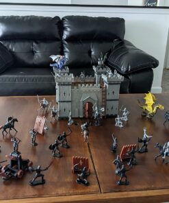 DIY Castle Building The Medieval Times Middle Ages Military Plastic Fort Model Kit Set with Figures Soldier Knight Simulated Siege War of Attack 30 71lrKo5lj8L