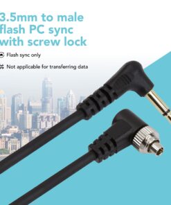 Alternative view of Foto&Tech 3.5 mm to Male Flash PC Sync Cable, 14 Inch Coiled Cord with Screw Lock, Compatible with Nikon Canon and Most DSLR Cameras PocketWizard Plus III Plus II Mini Phone PC1 (1 Piece) 1 PC