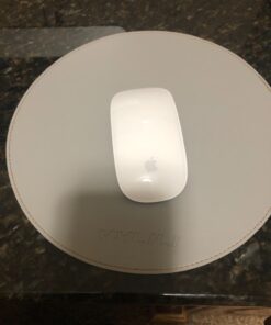 YXLILI Mouse Pad, Double-Sided Mouse Pads Small Round PU Leather Mouse Mat with Stitched Edge Waterproof Mouse Pads for Wireless Computer Mouse for Office Home Gaming Working Brown/Silver 29 71lrTn79GqL