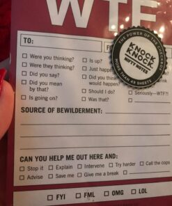 Knock Knock WTF Notes Nifty Note Checklist Memo Pad, 50 Sheets 23 71lsmYHodML