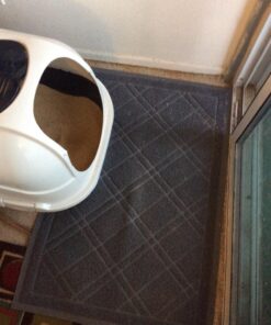 Iprimio Cat Litter Box Mat 35x24 Black | Cat Litter Trapping Mat, Mesh Mat Catches Litter, Repels Odor, Easy Clean Non Slip Kitty Litter Trapper Mats 35x24 - Blue Gray 19 71ltXZL7mbL