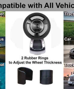 Fouring BL Steering Wheel Knob Spinner - Universal Non-Slip Fit, ABS & Premium High Gloss Chrome Plated Finish Suicide Knob with Metal Ball Bearing & Easy Installation (Black Platinum) Black Platinum 14 71lttZVYi1L 1