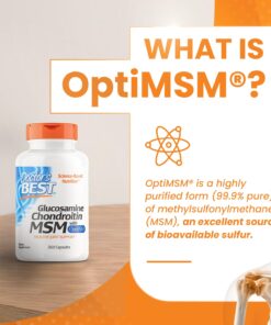 Doctor's Best Glucosamine Chondroitin Msm with OptiMSM Capsules, Joint Support Supplement Supports Healthy Joint Structure, Function & Comfort, Non-GMO, Gluten Free, Soy Free, 360 Count Unflavored 360 Count (Pack of 1) 16 71ltuJYG4fL