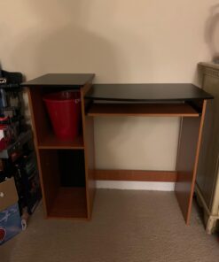 Furinno Econ Multipurpose Computer Writing Desk, Light Cherry/Black With Storage 43 71lu1ZsjX7L