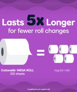 Cottonelle Ultra Comfort Toilet Paper with Cushiony CleaningRipples, 2-Ply, 24 Family Mega Rolls (4 Packs of 6) (24 Family Mega Rolls = 108 Regular Rolls), 325 Sheets per Roll, Packaging May Vary 6 Count (Pack of 4) 29 71luRy863TL