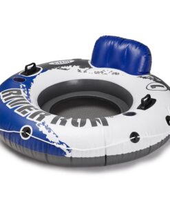 Alternative view of Intex River Run Inflatable 1 Person Floating Water Tube Lounger (4 Pack) with Mega Chill Inflatable Floating Cooler for Lakes and Pools