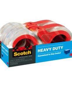Scotch Heavy Duty Packaging Tape, 1.88" x 54.6 yd, Designed for Packing, Shipping and Mailing, Strong Seal on All Box Types, 3" Core, Clear, 4 Rolls (3850-4RD) 15 71lvPjceSdL