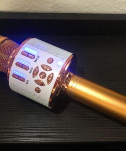 Ankuka Karaoke Microphone for Kids, Bluetooth Karaoke Microphone with LED Lights,Portable 4 in 1 Wireless Microphone Toys Christmas Birthday Gift Home Party Kids Toys for Girls Boys Adults(Rose Gold) Rose Gold 37 71lvT1iLWbL