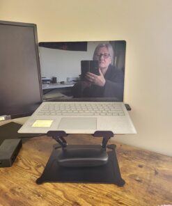 Urmust Adjustable Laptop Stand for Desk Computer Stand for Laptop Riser Holder Stand Compatible with MacBook Air Pro All Laptops 10-15.6"(Black) A-Black 49 71lvcntxcBL