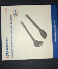 Cable Matters 3-Pack 90 Degree Right Angle SATA Cable 18 Inches (6.0 Gbps SATA III Cable , SATA SSD Cable, SATA 3 Cables) Black 45 71lwMSMfEHL