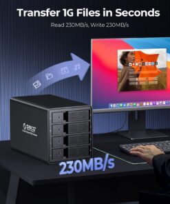 ORICO 4 Bay Hard Drive Enclosure Aluminum USB3.0 Hard Drive Tray-Less Design Build-in 80mm Cooling Fan and 150W Power Supply, Designed with Safety Lock Max Up to 64TB-9548 9548U3-US 11 71lwQtQL4EL