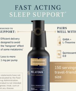 Quicksilver Liposomal Melatonin - Bedtime, Jet Lag & Immune Support Melatonin Liquid for Adults - Efficient, Superior Absorption 1mg Melatonin to Minimize Morning Drowsiness (30 ml) 8 71lwbhCKVGL