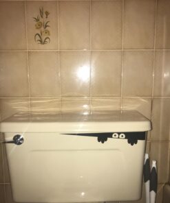 (2) Sticker Connection | Toilet Monster Bathroom Decal | Sticker Funny Kids Vinyl Decal Potty Training Halloween | 2"x12" (Black) 40 71lxFoL YL