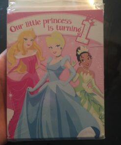 Disney 1st Birthday Princess Invitations (8 count) Party Accessory 7 71lxzm02z8L
