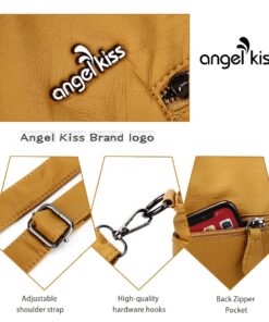 Purses and Handbags Women Tote Shoulder Top Handle Satchel Hobo Bags Fashion Washed Leather Purse 1-d.yellow 16 71lzf3BI97L