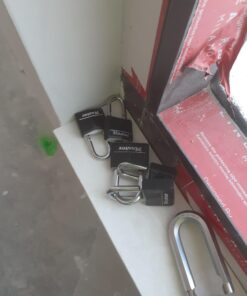 Master Lock Covered Aluminum Padlock with Key, Black, 4 count (Pack of 1) 4 count (Pack of 1) 45 71lzjBjoiAL