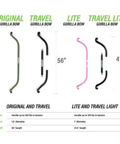 Original Gorilla Bow Portable Home Gym Resistance Bands and Bar System for Travel, Fitness, Weightlifting and Exercise Kit, Full Body Workout Equipment Set Original Bow, Green, Base Bundle 13 71m 5cJeeYL