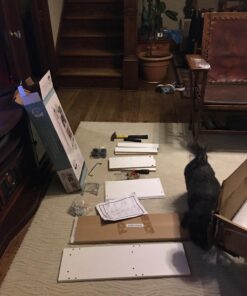 Zenna Home Slim Bath Shelves, Freestanding Moveable Bathroom Storage, White 8 Inch 42 71m xvwlq2L