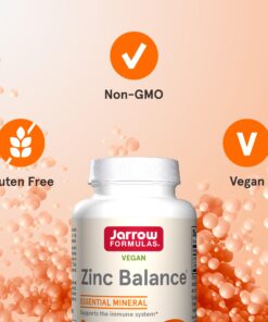 Jarrow Formulas Zinc Balance 15 mg - 100 Servings (Veggie Caps) - Includes Copper - Essential Mineral for Immune System Support - Immune Support Supplement - Gluten Free Zinc Copper Supplement - Vegan 26 71m zDc9BL